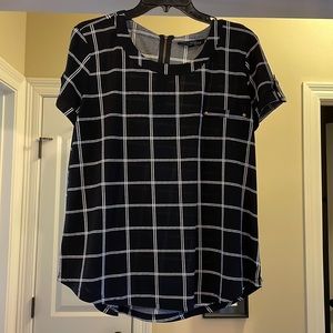 Black and White Patterned Blouse